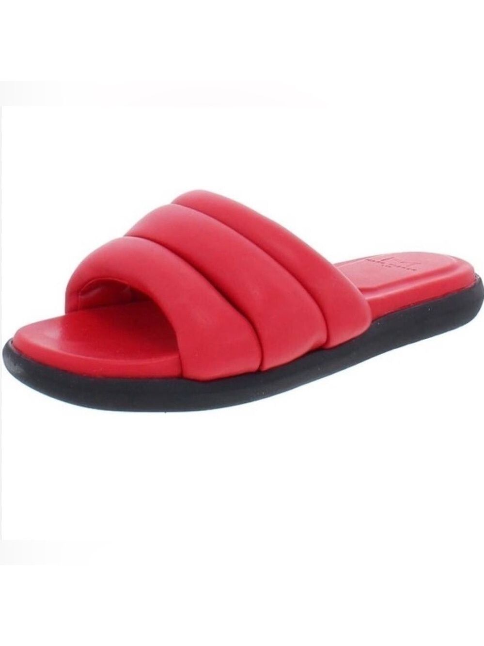 NIB Marc Fisher Yessy Leather Textured Platform Sandal in Tomato Red Sz 7
